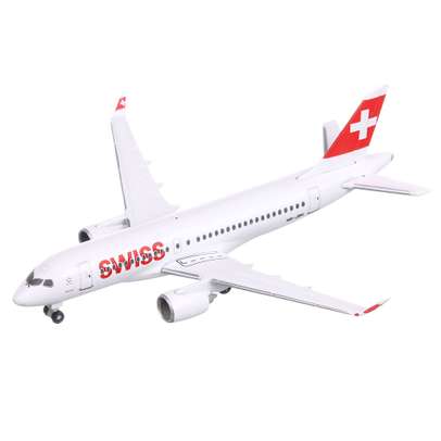AIRBUS A220-100 Swiss International Air Lines Ascona 2021, macheta avion scara 1:500, alb, Herpa