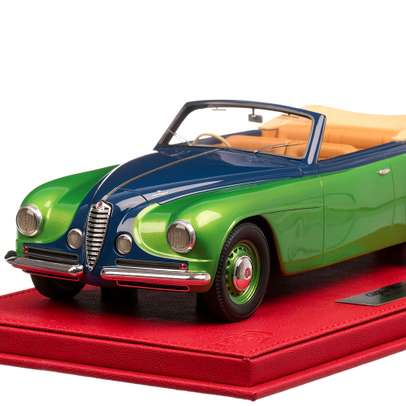 Alfa Romeo 6C 2500 GT Villa d'Este Cabriolet 1951, macheta auto, scara 1:18, verde cu albastru, BBR Models