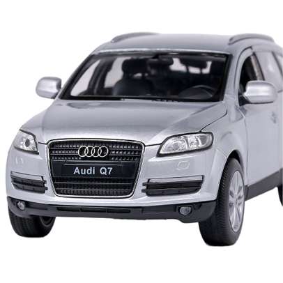 Audi Q7 (4L) 2007, macheta auto, scara 1:24, argintiu, window box, Welly