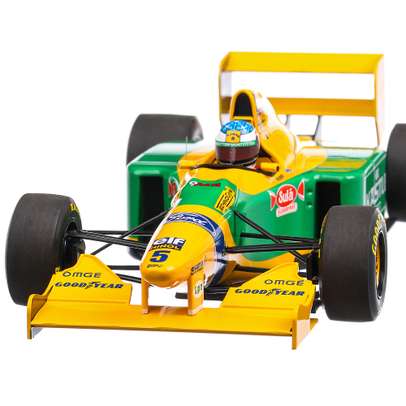 Benetton B193 German GP M. Schumacher 1993, macheta auto, scara 1:18, galben cu verde, Minichamps