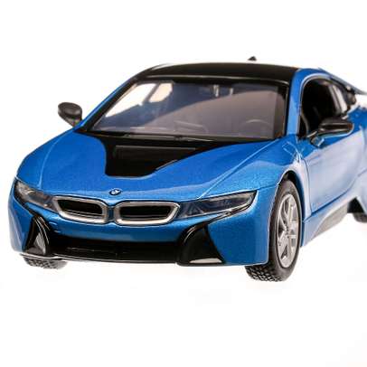 BMW i8 Coupe 2017, macheta auto, scara 1:24, albastru, MotorMax
