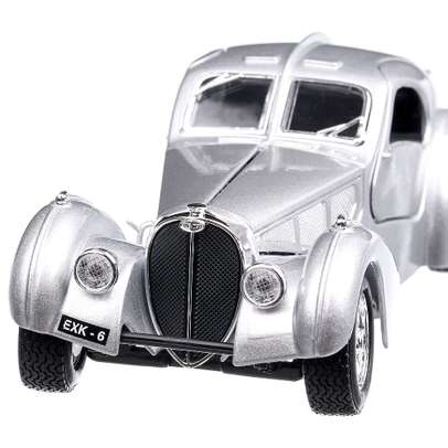 Bugatti Atlantic RHD 1936, macheta auto  scara 1:24, argintiu, Bburago