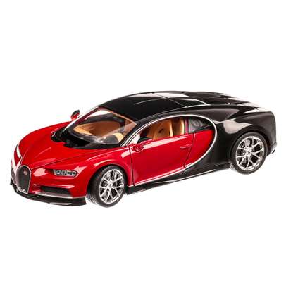 Bugatti Chiron 2016, macheta auto, scara 1:24, rosu cu negru, window box, Welly