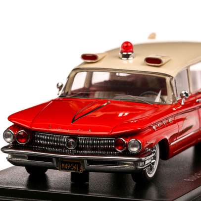 Buick Flxible Premier Ambulance 1960, macheta auto, scara 1:43, rosu cu alb, Neo