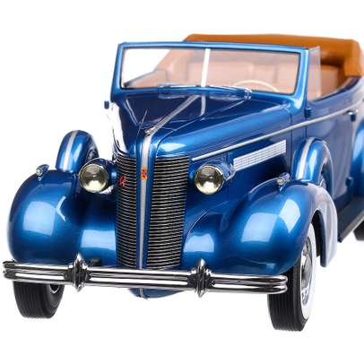 Buick Roadmaster 80-C Four-Door Phaeton 1937, macheta  auto, scara 1:18, albastru metalizat, BoS-Models-4