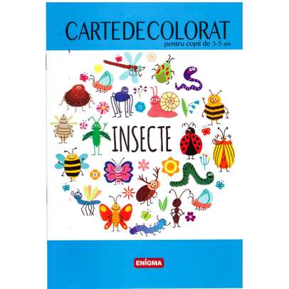 Carte de colorat pentru copii 3-5 ani - Insecte