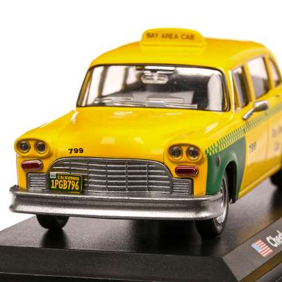 Checker A11-A12 San Francisco 1980, macheta Taxi, scara 1:43, galben cu verde, Atlas