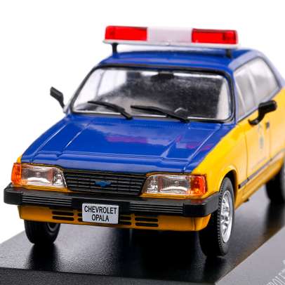 Chevrolet Opala Policia Rodoviaria Federal 1988, macheta auto, scara 1:43, albastru cu galben, Magazine Models