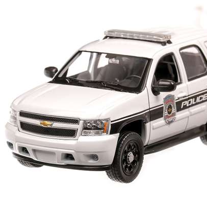 Chevrolet Tahoe Police SUA 2008  , macheta masina de politie, scara 1:24, alb, Welly