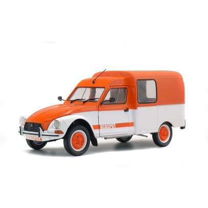 Citroen Acadiane 1984, macheta auto, scara 1:18, alb cu portocaliu, Solido