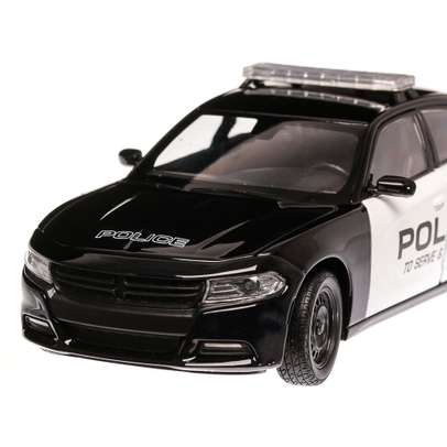 Dodge Charger Pursuit Police 2016, macheta auto, scara 1:24, negru cu alb, window box, Welly-3