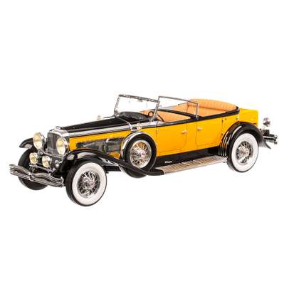 Duesenberg Model SJ Tourster Derham 1932, macheta auto scara 1:12, galben cu negru, Premium ClassiXXs