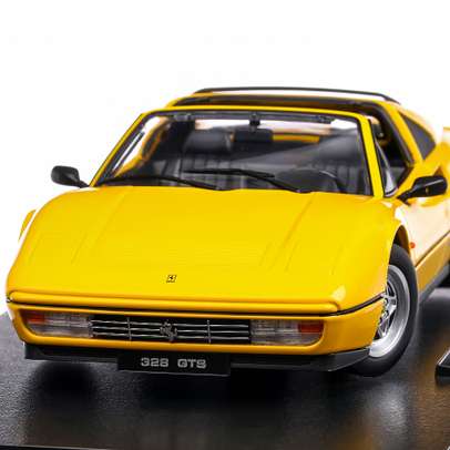 Ferrari 328 GTS 1985, macheta auto scara 1:18, galben, KK Scale