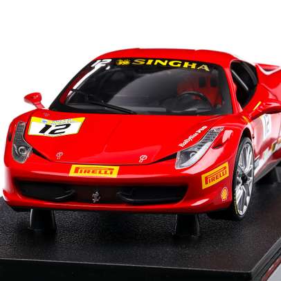Ferrari 458 Challenge 2011, macheta auto scara 1:18, rosu, Hotwheels