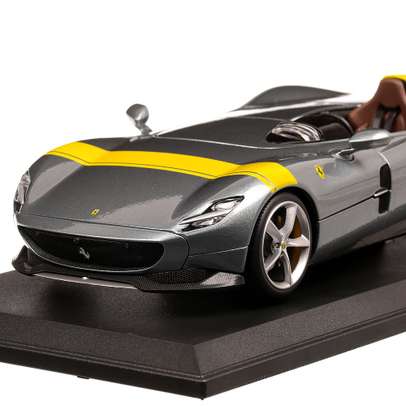 Ferrari Monza SP1 2019, macheta auto, scara 1:18, gri metalizat, Bburago