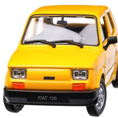 Fiat 126 1993, macheta auto, scara 1:24, galben, Welly