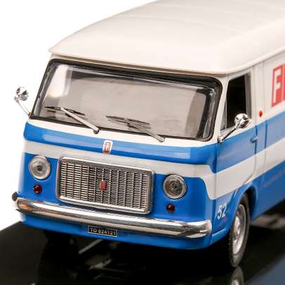 Fiat 238 Van Service1971, macheta  autoutilitara, scara 1:43, bleu cu alb, IXO