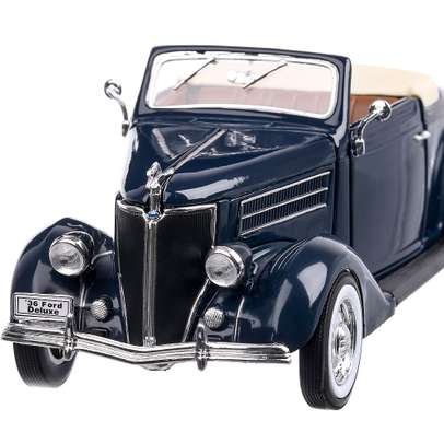 Ford Deluxe Cabriolet 1936 macheta auto, scara 1:24, albastru inchis, Welly
