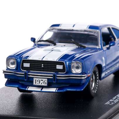Ford Mustang Cobra II 1976, macheta auto, scara 1:43, albastru, GreenLight