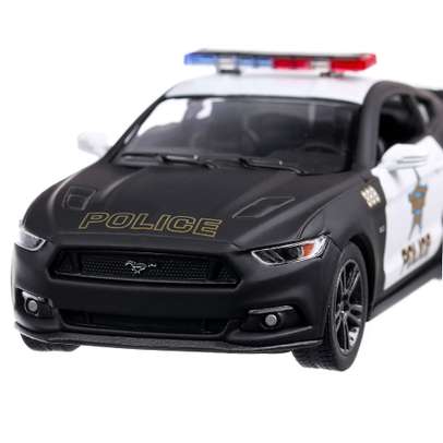 Ford Mustang GT Police 2015, macheta auto, scara 1:38, negru cu alb, Kinsmart