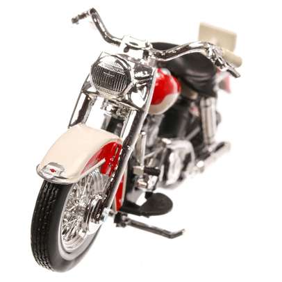 Harley-Davidson FLH DUO GLIDE 1958, macheta motocicleta, scara 1:24, rosu cu alb, Maisto