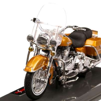 Harley-Davidson FLHR Road King 1999, macheta motocicleta, scara 1:18, auriu, Maisto
