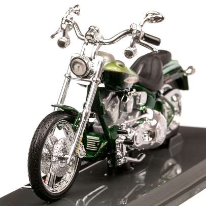 Harley-Davidson FXSTDSE CVO 2004, macheta motocicleta, scara 1:18, verde metalizat, Maisto