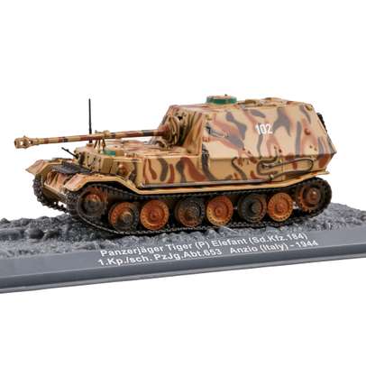 Macheta vehicul militar Panzerjager Tiger Elefant (Sd.Kfz. 184) Italy 1944 scara 1:72 camuflaj maro Magazine Models