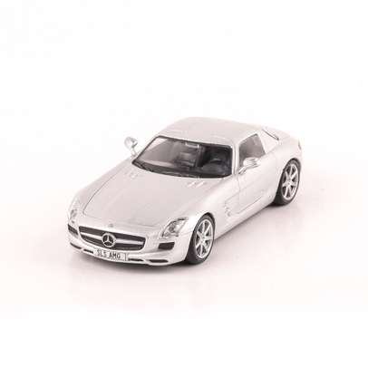 Mercedes Benz AMG SLS 2010, macheta auto scara 1:43, argintiu, Magazine models