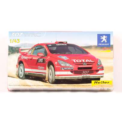 Peugeot 307 WRC 2004, plastic modelkit, macheta auto scara 1:43, rosu, Heller