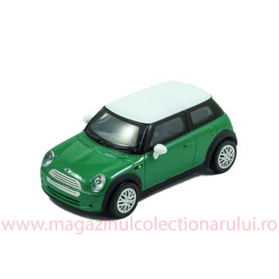 Mini Cooper Hatch.2009, macheta auto, scara 1:43, verde cu alb, New Ray