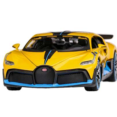 Macheta auto Bugatti Divo Special Edition 2024 galben cu albastru 1:24