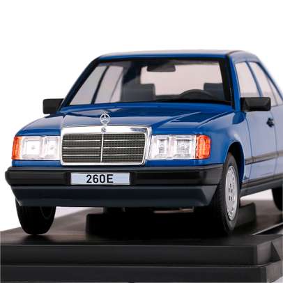 Macheta auto Mercedes-Benz 260 E 1984 W124 albastru 1:18