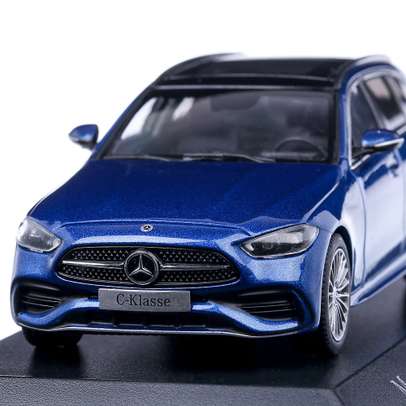 Macheta auto Mercedes-Benz C-Class T-model (S206) 2021, scara 1:43, albastru metalizat, Herpa