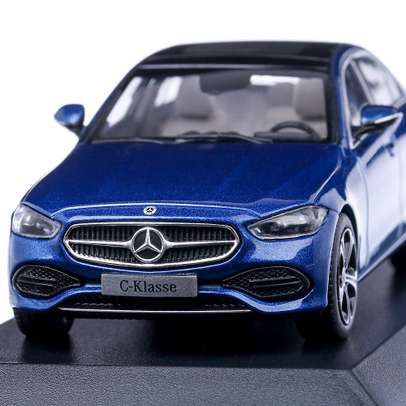 Macheta auto Mercedes-Benz C-Class (W206) 2021, scara 1:43, albastru metalizat, Herpa