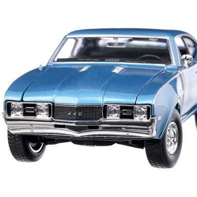 Macheta auto Oldsmobile 442 1968 scara 1:24 albastru Welly