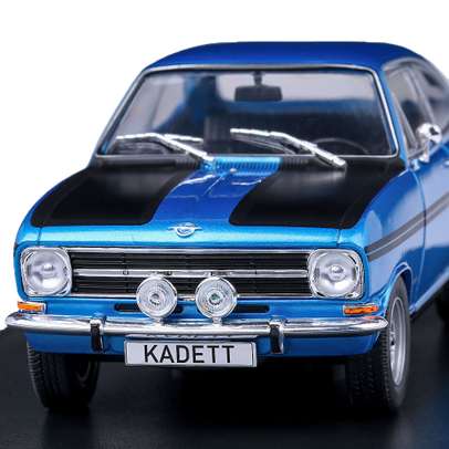 Macheta auto Opel Kadett B Rallye 1967, scara 1:24, albastru cu negru, White Box