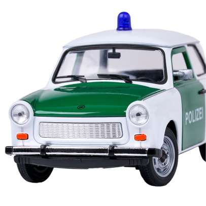 Macheta autospeciala Trabant 601 Polizei scara 1:24 alb cu verde Welly