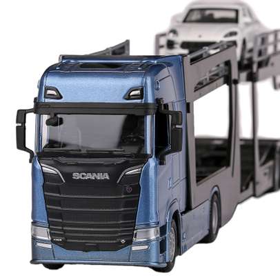 Macheta car transporter Scania S730 Highline+Porsche Macan 1:43