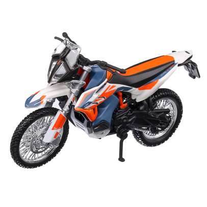 Macheta motocicleta KTM 790 Adventure R Rally 2020, scara 1:18, portocaliu cu albastru, Bburago