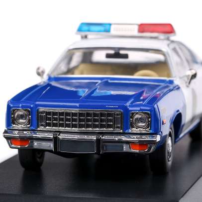 Macheta autospeciala politie Plymouth Fury Sheriff Car 1974, scara 1:43, albastru cu alb, GreenLight