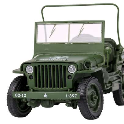 Macheta vehicul militar Jeep Willys 1943 vernil 1:18