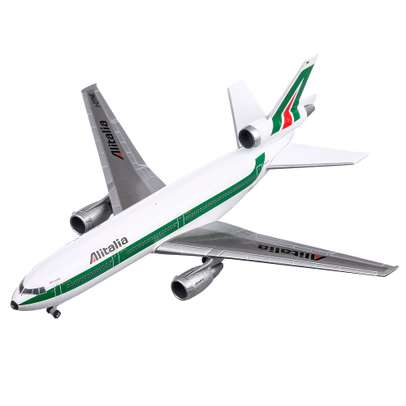 McDonnell Douglas -10-30 Alitalia 1984 , macheta avion scara 1:500, alb cu verde, Herpa