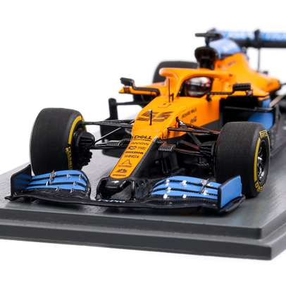 McLaren MCL35 F1 Team #55 Carlos Sainz Jr. 2nd Italian GP 2020, macheta auto, scara 1:43, portocaliu cu albastru, Spark