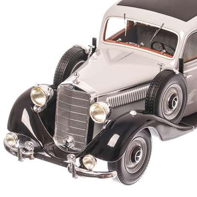 Mercedes-Benz 260D PULLMAN (W138) 1937, macheta auto scara 1:18, gri deschis cu negru, BoS Models-3