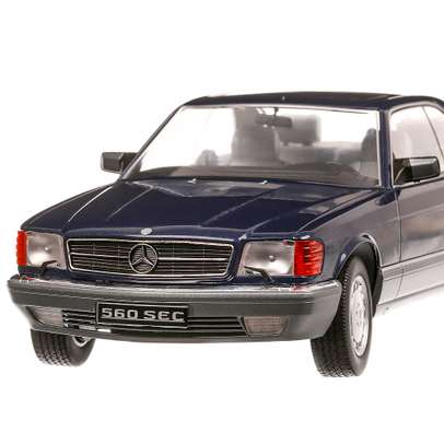 Mercedes-Benz 560 SEC (C126) 1985, macheta  auto, scara 1:18, albastru metalizat, KK Scale