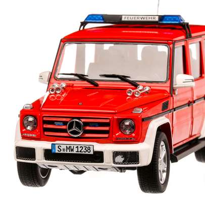 Mercedes-Benz G-Klasse (W463) Pompieri 2015, macheta auto scara 1:18, rosu, iScale