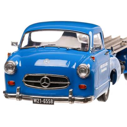Mercedes-Benz Racing Car Transporter "The blue wonder"1955, macheta autospeciala scara 1:18, albastru, iScale