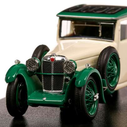 MG F Magna Salonette 1933, macheta auto, scara 1:43, alb cu verde, Neo