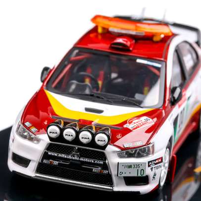 Mitsubishi Lancer Evo X #00 H.Hiyoshi Rally Japan Safety car 2008, scara 1:43, crem, IXO